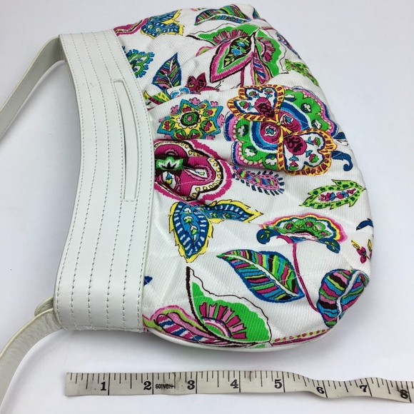 NEW VERA BRADLEY White LEATHER Trim Hobo Bag - Picture 7 of 9